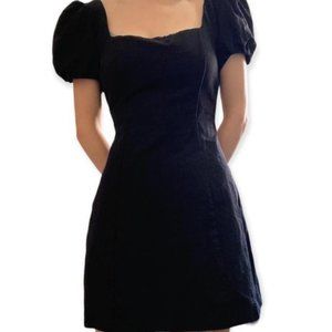 Zara black linen mini dress